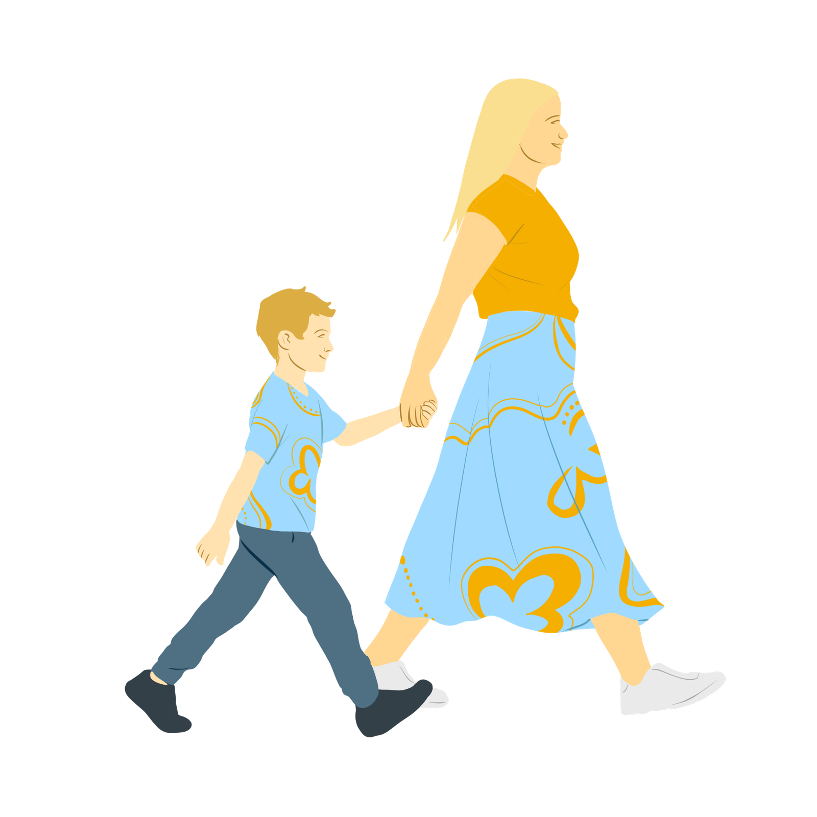 Madre e hijo durante un acompañamiento familiar